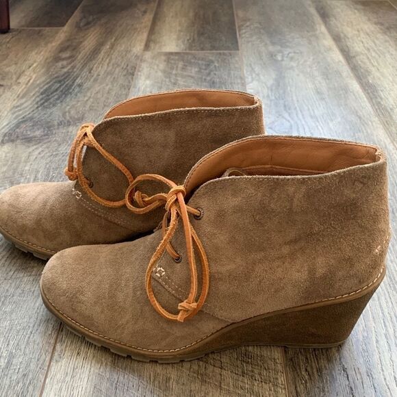 Sperry Celeste Prow Tan Taupe Wedge Heel Booties Size 10 - Picture 6 of 11